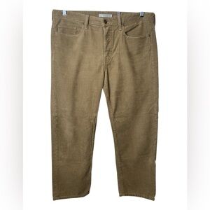 Vince Women’s Corduroy Wide Leg Cropped Pants Beige Size 10 High Rise Boho 70’s